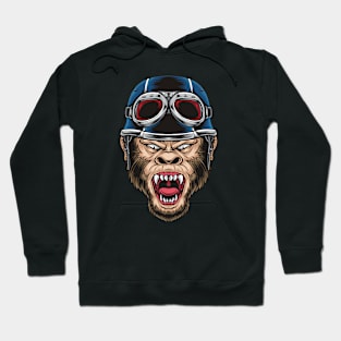 Angry Gorilla Biker Head Hoodie